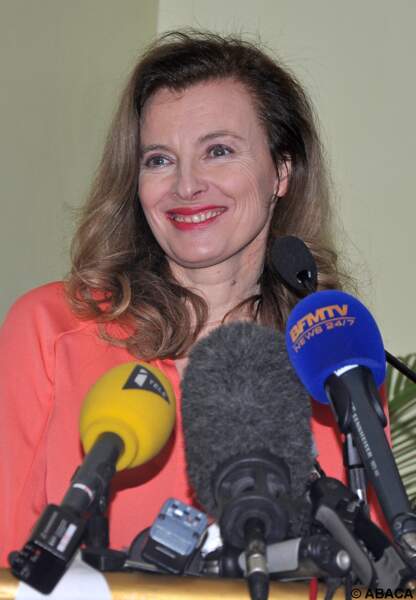 Valérie Trierweiler lors de sa conférence de presse au Taj Mahal Hotel