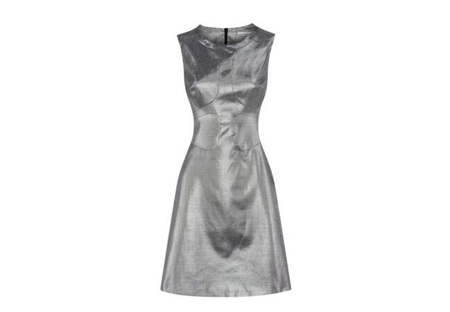 Robe métallique argentée, Karen Millen, 70€ 