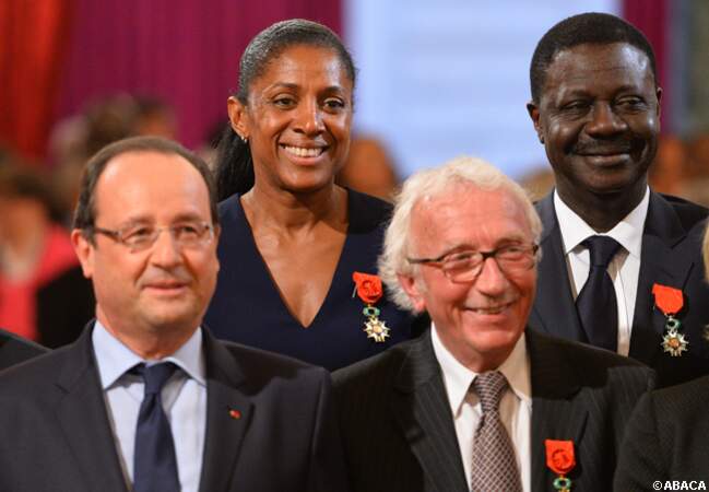 Marie-José Perec, Pape Diouf, Jacques Vendroux et François Hollande 