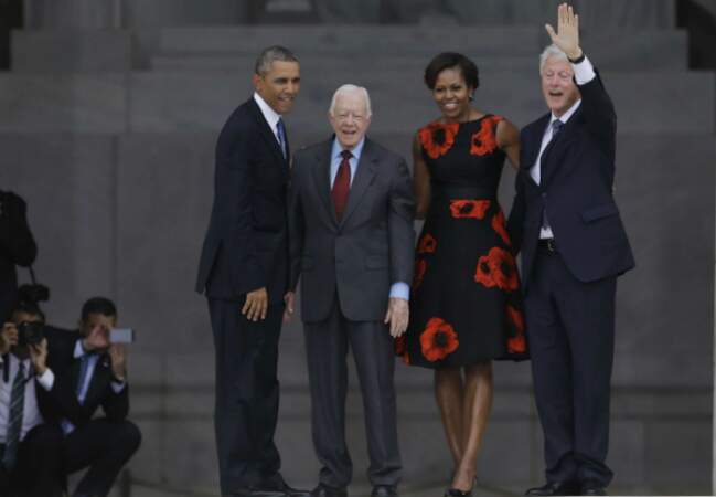 Le couple Obama, Jimmy Carter et Bill Clinton