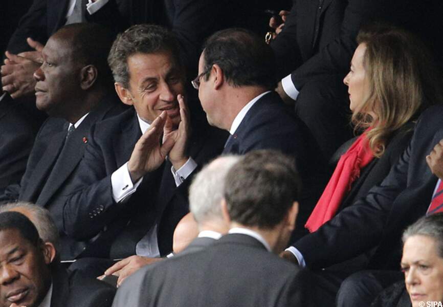 Nicolas Sarkozy, François Hollande et Valérie Trierweiler