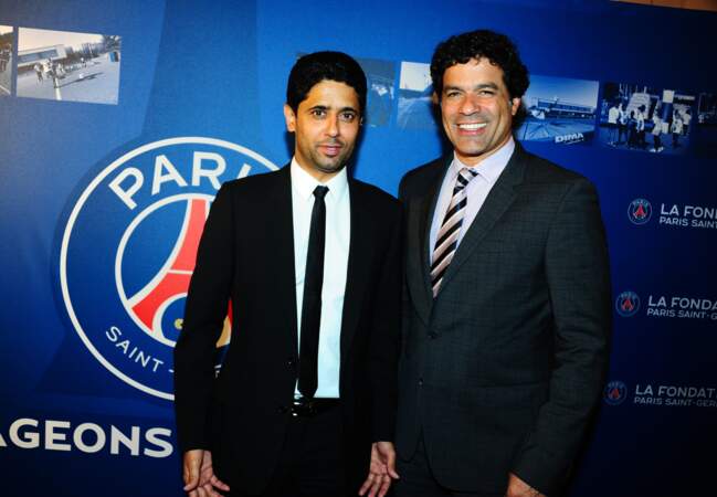 Le président du PSG en compagnie de l'un des plus illustres joueurs du club, le brésilien Raï