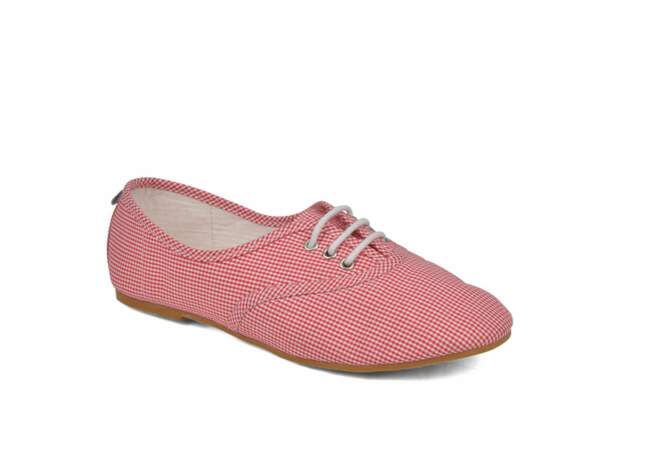 Ruby Brown, chaussures Lace Up vichy, 29,90€