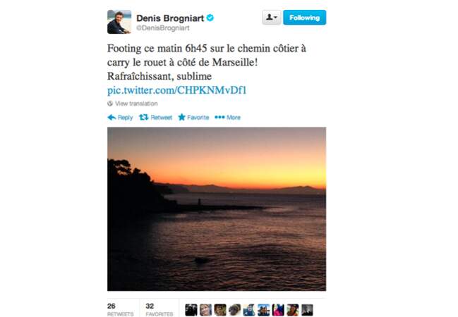 On le sait désormais, @denisbrogniart est un "ouf": il fait des joggings à 6h45 