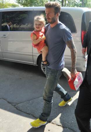 David Beckham avec sa petite dernière Harper