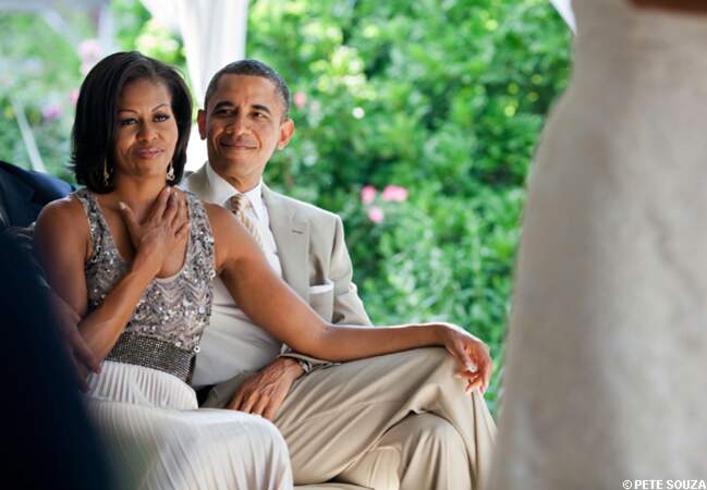 Michelle et Barack Obama au mariage d'un ami
