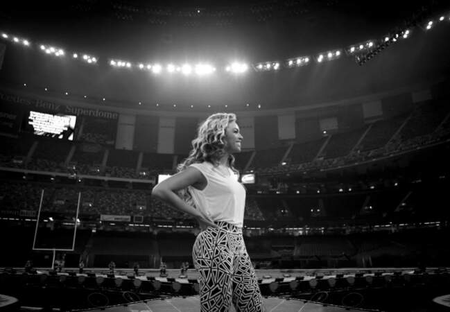 Beyoncé se prépare pour le spectacle de ce soir au Superdome de la Nouvelle-Orléans