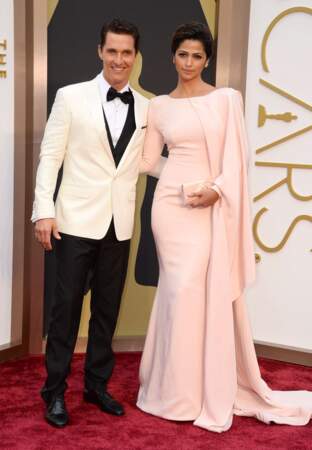 Matthew McConaughey, vainqueur de l'Oscar du meilleur acteur pour son film Dallas Buyers Club, avec Camila Alves