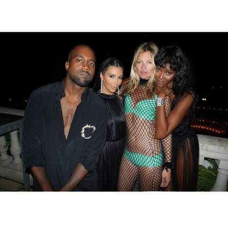 Kanye West, Kim Kardashian, Kate Moss et Naomi Campbell 