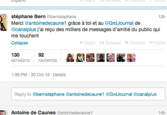 Bon joueur Stéphane Bern n'en veut pas à Antoine de Caunes d'avoir diffusé son numéro en direct sur Canal +