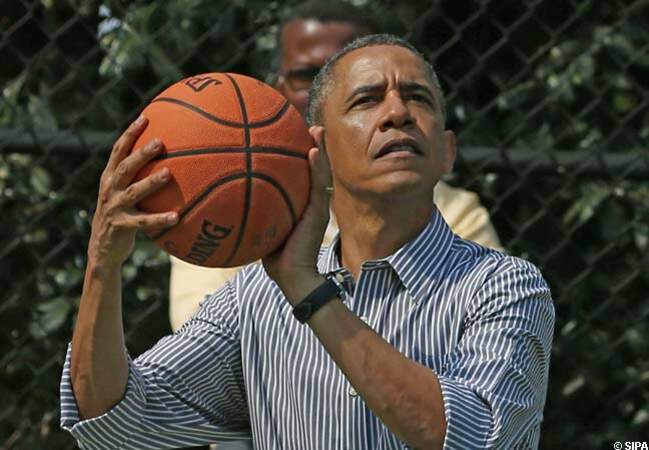 Séance de basket pour Barack