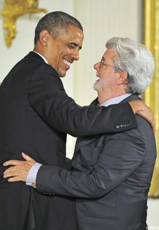 Barack Obama plaisante avec George Lucas