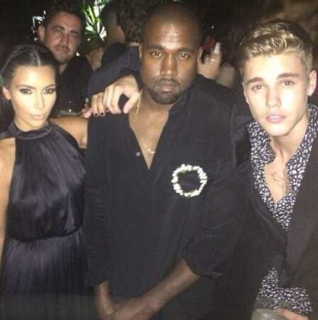 Kim Kardashian, Kanye West et Justin Bieber 