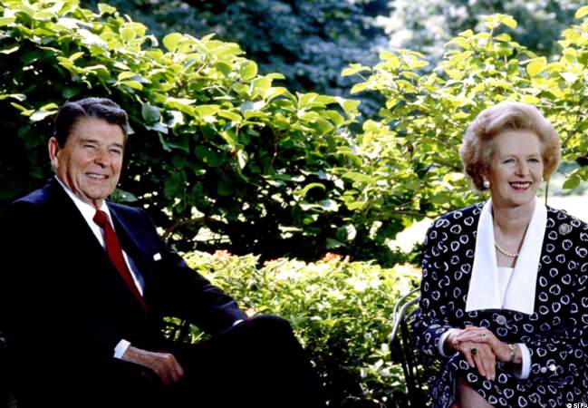 Un duo de fer, avec Ronald Reagan. 1987