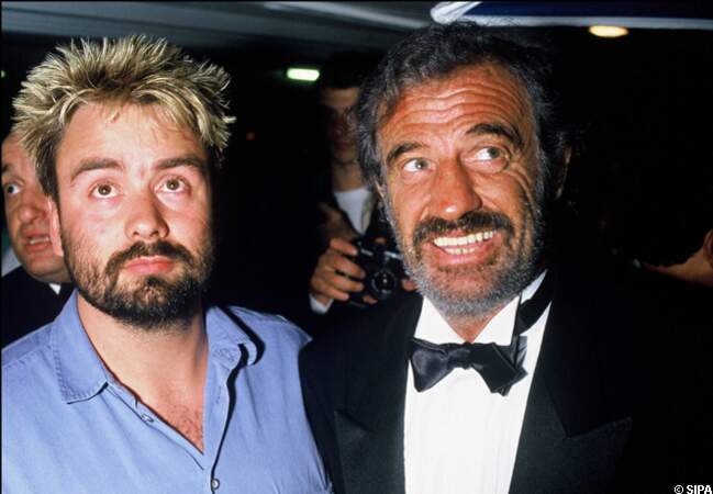 Jean-Paul Belmondo et Luc Besson à Cannes en 1988