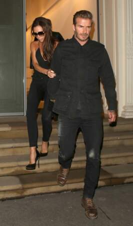 David et Victoria Beckham au sortir de la soirée organisée dans sa boutique londonienne