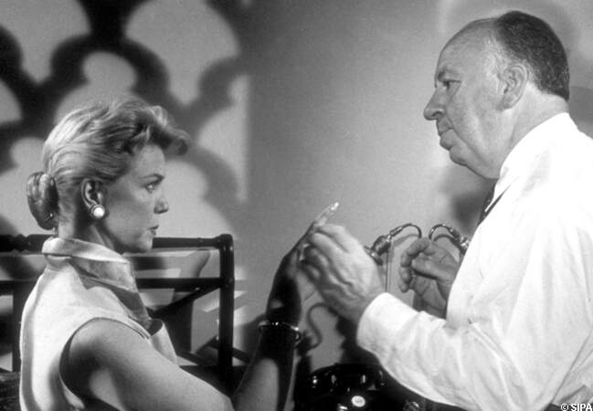 Avec Doris Day, pendant le tournage de L'homme qui en savait trop, en 1956