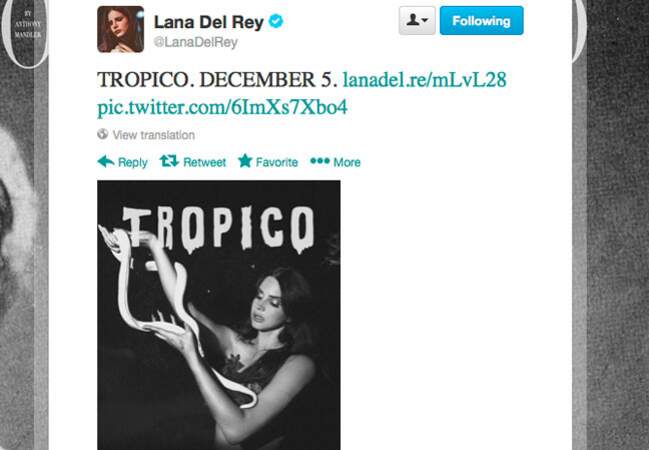 Lana Del Rey fière de l'affiche de son premier court-métrage "Tropico"