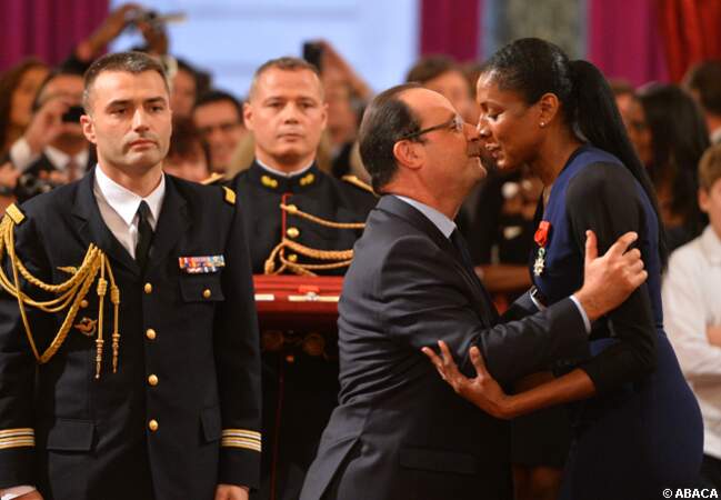 François Hollande embrasse Marie-José Perec