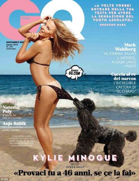 Eté 2014: Kylie Minogue pose sans complexe en une de l'édition italienne de GQ