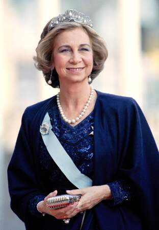 La Reine Sophie en 1996 lors des 50 ans du roi Carl Gustav d’Espagne