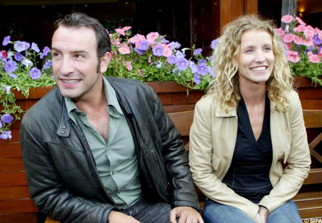 Jean Dujardin et Alexandra Lamy à Roland Garros en 2004