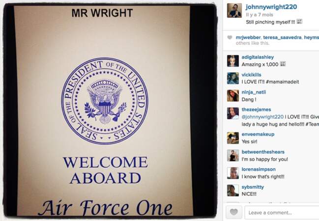 Johnny Wright dans le Air Force One