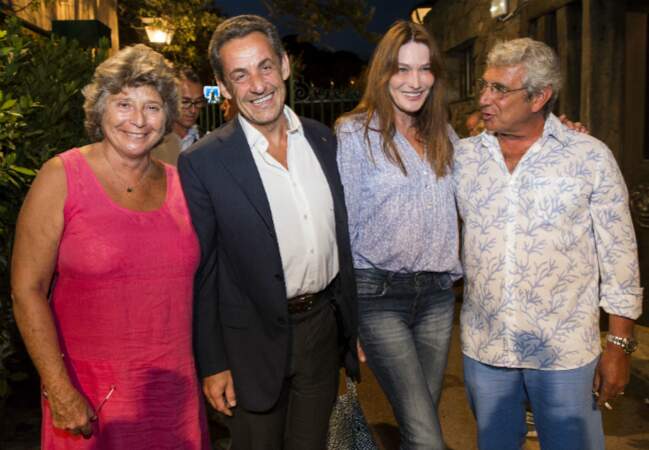 Jacqueline Franjou, Nicolas Sarkozy, Carla Bruni et Michel Boujenah