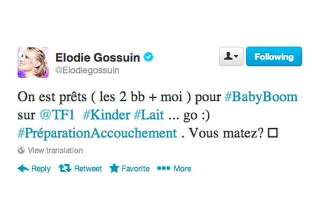 Elodie Gossuin se prépare à l'accouchement devant TF1