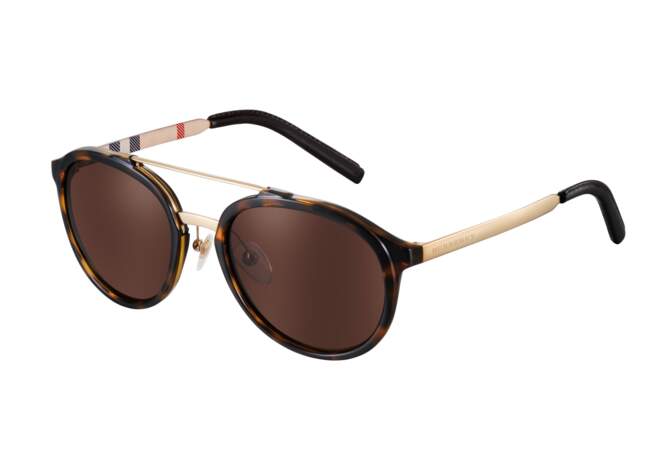 Burberry, Lunettes de soleil rondes Trench Collection, 190€