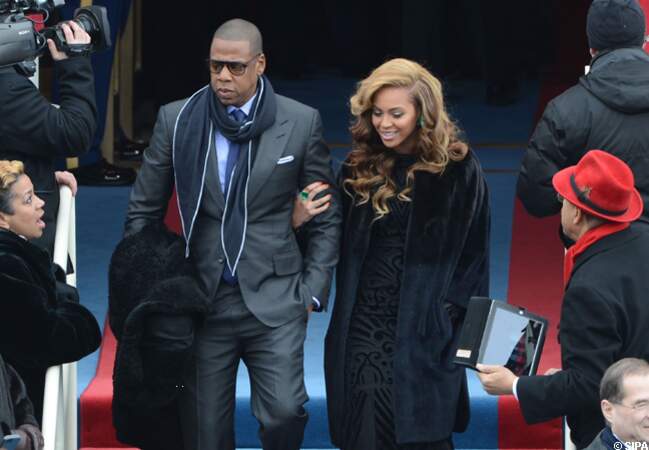 Beyoncé arrive au bras de Jay-Z à la cérémonie d'investiture de Barack Obama