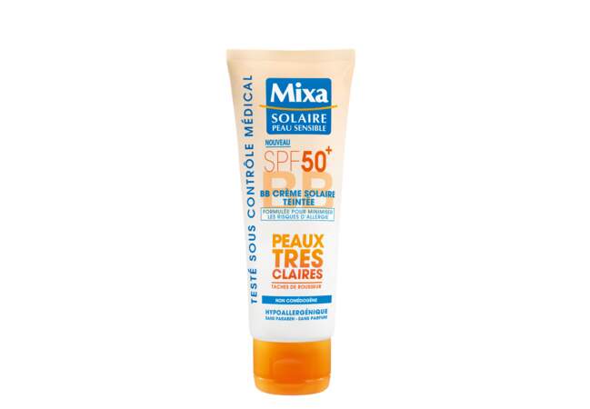 BB Crème solaire teintée SPF50, Mixa, 8€