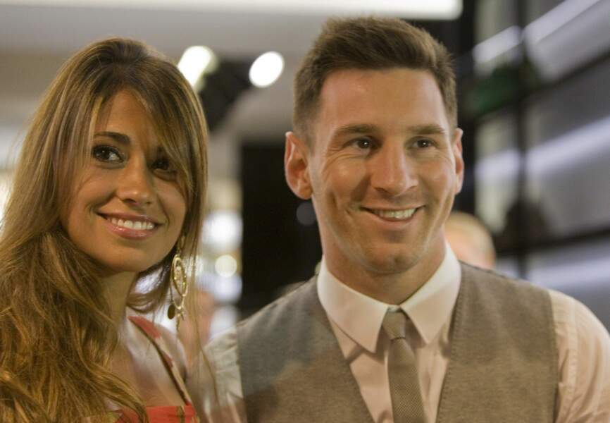 La superstar argentine du Barca Lionel Messi avec sa compagne Antonella