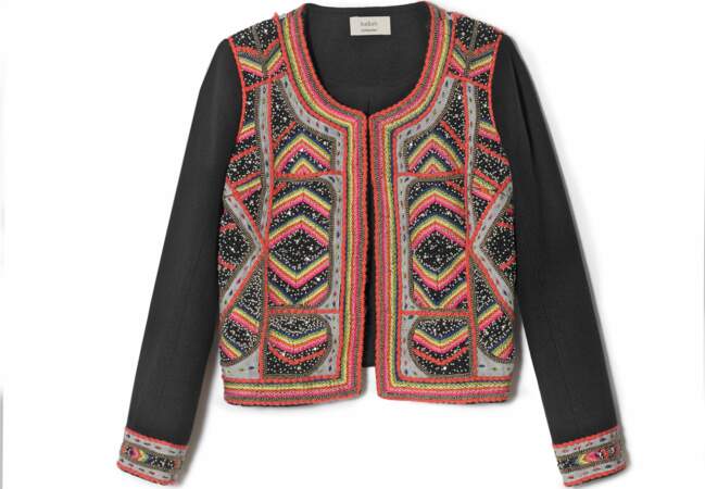 Vest en lin brodé de pierres et sequins, Ba&sh, 650€
