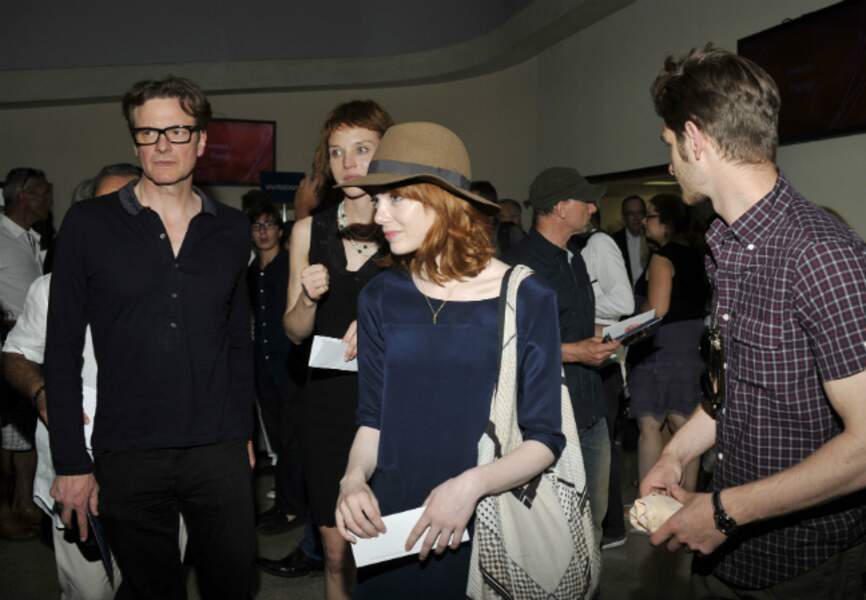 Colin Firth, Emma Stone et Adrew Garfield
