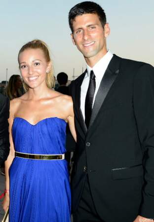 Le joueur de tennis Novak Djokovic et son amie Jelena Ristic