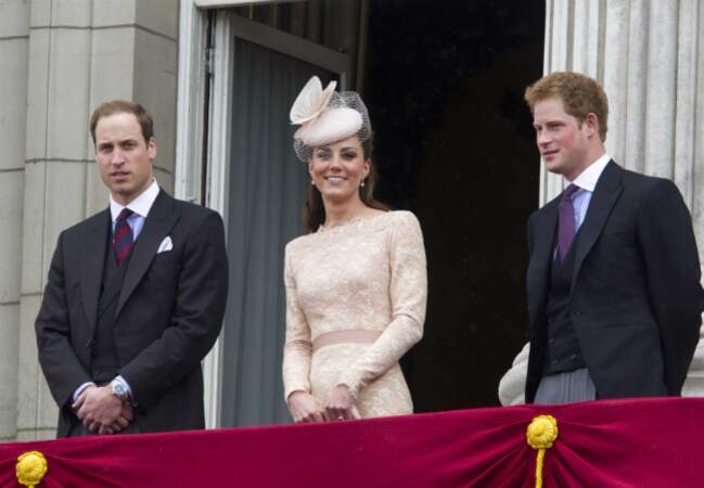 Au balcon de Buckingham, pour les 60 ans de règne d'Elisabeth II, en 2012