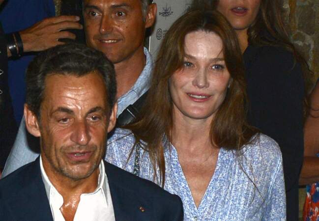 Carla Bruni et Nicolas Sarkozy arrivent au Festival de Ramatuelle