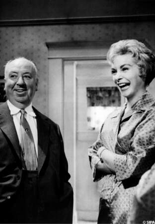 Moment de détente sur le tournage de Psycho avec Janet Leigh, en 1960