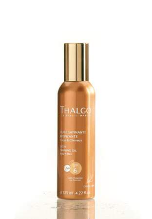 Thalgo, Huile satinante bronzante corps et cheveux SPF6, 25€
