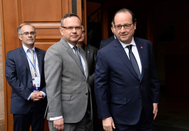 François Hollande avec Jean-François Charpentier, ambassadeur de France en Arménie