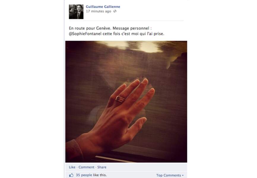 Guillaume Gallienne: sa main en photo sur Facebook