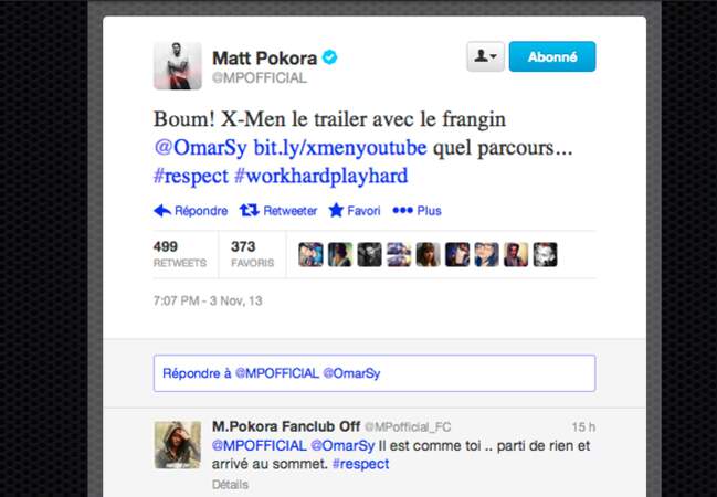 M Pokora félicite Omar Sy pour les premières images du prochain X-Men