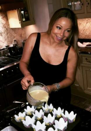 Mariah Carey dans sa cuisine