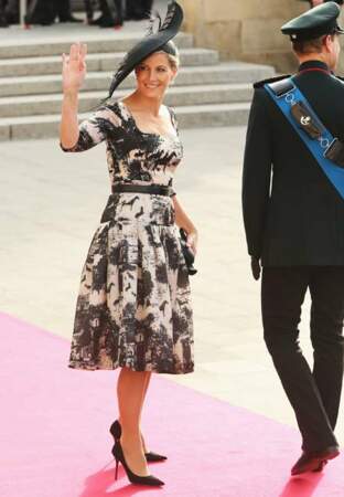 Robe aux motifs graphiques lors du mariage du prince Guillaume du Luxembourg, en octobre dernier