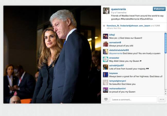 Rania de Jordanie et Bill Clinton 