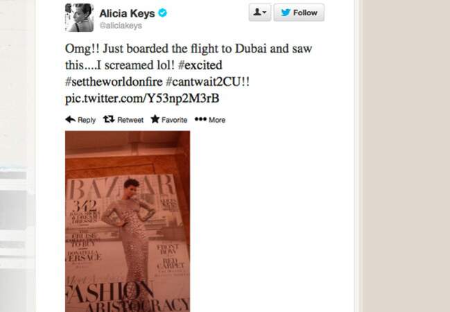Alicia Keys a trouvé de la lecture avant de s'envoler pour Dubaï 