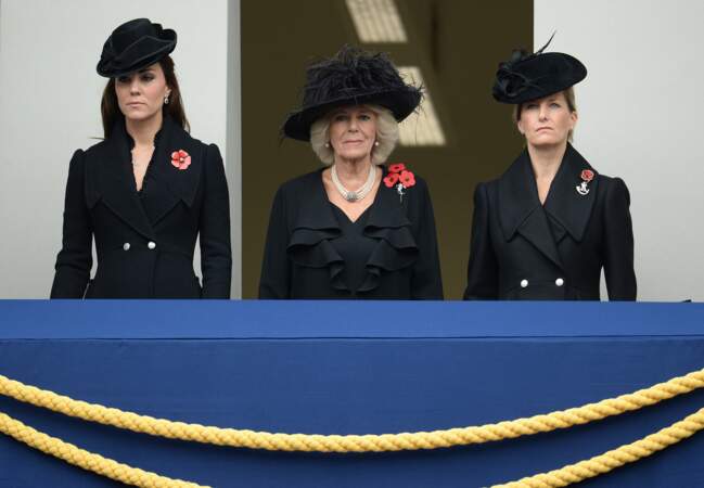 Catherine, Camilla et Sophie lors du Remembrance Sunday