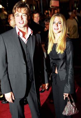 Brad Pitt et Jennifer Aniston sur le tapis rouge de Fight Club en 1999