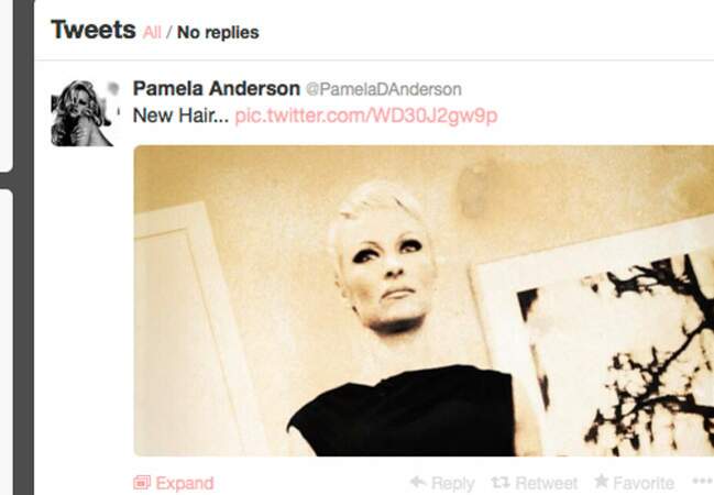 Pamela Anderson fière de sa nouvelle coupe de cheveux
